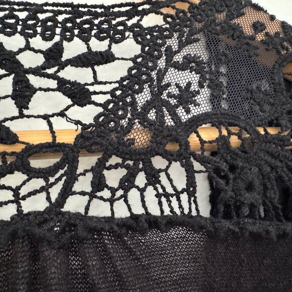 Trinity Black Crochet Lace Cardigan – Vintage Button Down, Size Small - Picture 8 of 8